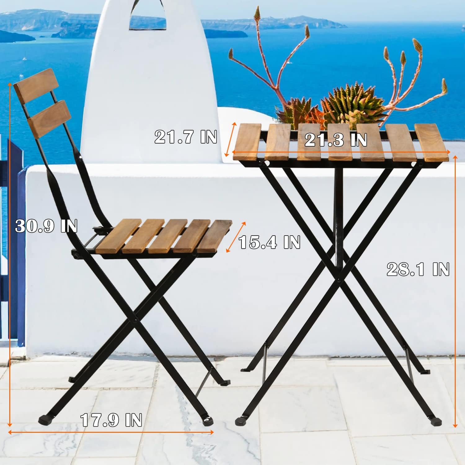 Doğal ahşap 3 parçalı katlanab - Outdoor Furniture Wood incelemesi ve fiyatı
