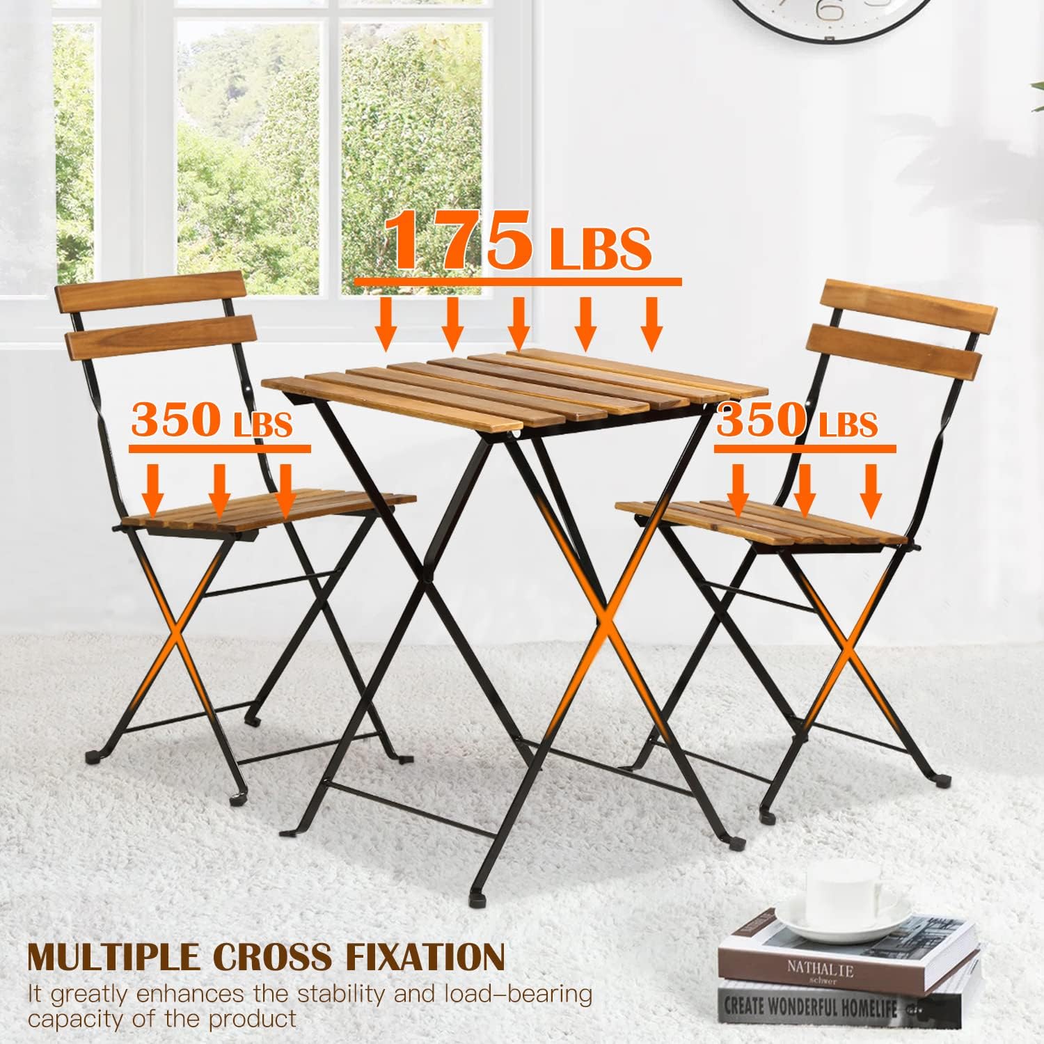 Doğal ahşap 3 parçalı katlanab - Outdoor Furniture Wood incelemesi ve fiyatı